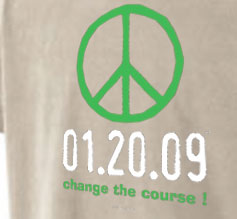 01.20.09&reg; Mens/unisex Change the Course Peace T's