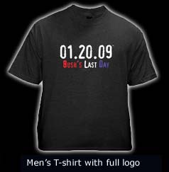 01.20.09&reg; Bush's Last Day Men's Short Tshirt with full logo
